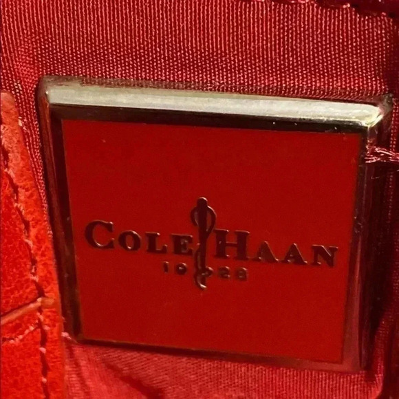 Cole Haan red leather satchel handbag - Picture 13 of 14